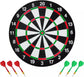 SIZE 17  DARTBOARD SET 6 DARTS  FAMILY DART BOARD GAME ADULTS KIDS XMAS